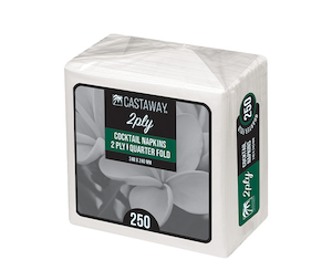 Products: 2-Ply Cocktail Napkins Quarter Fold White 240x240mm