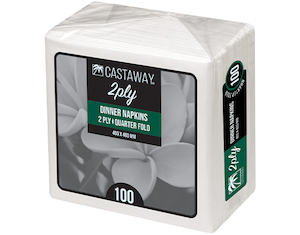 Products: 2-Ply Dinner Napkin Quarter Fold White 400x400mm