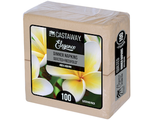 Products: Elegance Dinner Quilted Napkins Catering Pack RediFold Brown Kraft 400x400mm