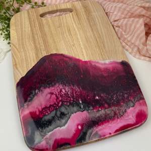 Resin Art Board | Red & Black | Choose Your Style | NZ Made