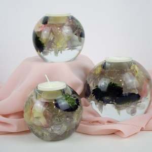 Sphere candle holders Set of three