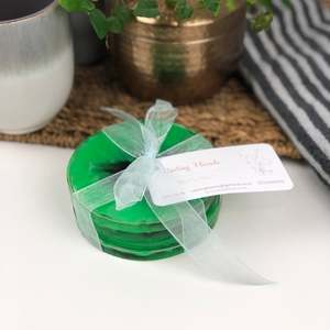 Round Coasters: Coasters Round Bright green and grey