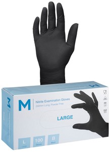Products: Nitrile Black Gloves 7.0g Small - XL - Castle Supply