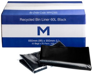 Recycled Bin Liners 60L - Castle Supply