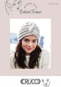 Patterns: Crucci Pattern 1839 Cabled Turban Beanie