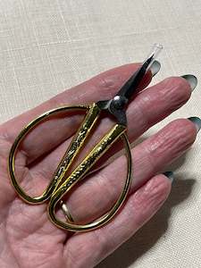 Small Gold-Handled Scissors (Large finger holes)