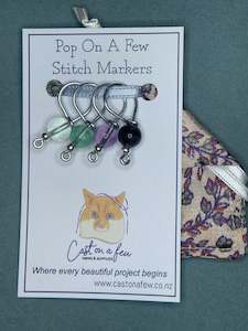 Pop On A Few "Precious" - 9mm Stitch Markers, Fluorite Stone Beads