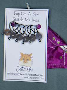 Pop On A Few "Precious" - 9mm Stitch Markers, Electroplated Labradorite Stone Beads