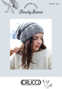 Crucci Chunky Knit Patterns: Crucci Pattern 1838 Slouchy Beanie