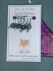 Pop On A Few "Precious" - 9mm Stitch Markers, Ruby In Zoisite Stone Beads