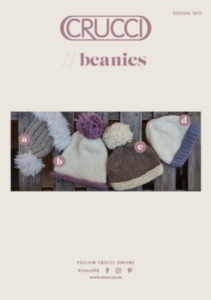Crucci Chunky Knit Patterns: Crucci Pattern 1837 Beanies in four styles