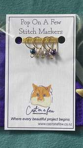 Accessories: Pop On A Few "First Glass" - 6mm Stitch Markers, Mini Glass Pearls