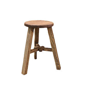 Other Furniture: VINTAGE ELM STOOL