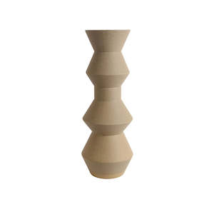 Vases: TRIPLE ANGLE CERAMIC VASE SAND