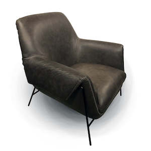 Armchairs: LUNAR CHAIR LEATHER COAL