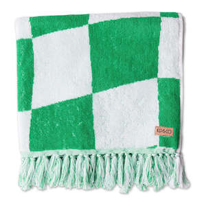Towels: KIP & CO CHECKERBOARD GREEN TOWEL RANGE