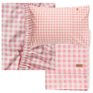 Bed Linen: GINGHAM CANDY ORGANIC COTTON SHEET SET
