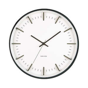 RAISED BATONS CLOCK GUNMETAL