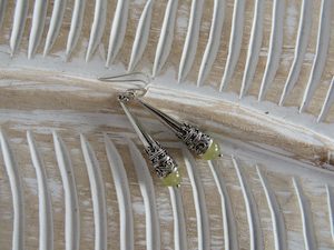 Products: Sterling Silver Drop Earrings with Peridot Stone - Exudy Art for Living