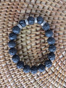 Black Lava Stone Bead Bracelet - Exudy Art for Living