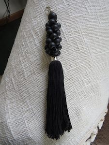 Products: Black Bead and Tassel Keyring - Exudy Art for Living