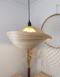 Products: Capri Natural Bamboo Swirl Lightshade - 50cm - Exudy Art for Living