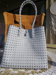 Products: Lightweight and Convenient Grey & White Tote Bag - Exudy Art for Living