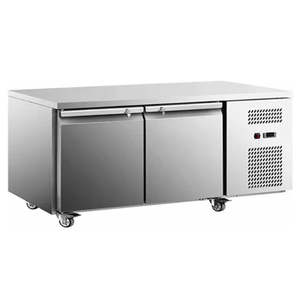 Storage: Stainless Steel Double Door Workbench Freezer GNR1360T2