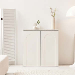 CHIZ 800 Sideboard - White & Marble