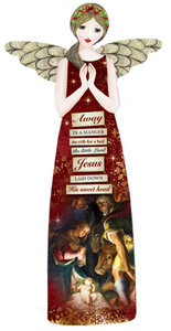 Angel: Porcelain Christmas Message Angel – Away in a Manger Family Life Catholic Gifts