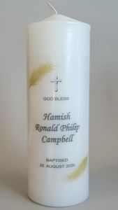 Cross/Fern Candle Family Life Catholic Gifts