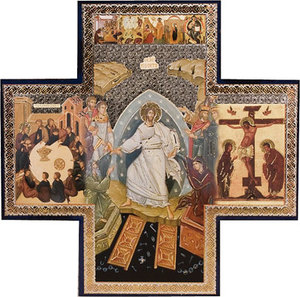 Art and Statues Family Life Catholic Gifts: Italian-made Icon Cross – Resurrection Family Life Catholic Gifts