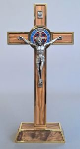 Olive Wood Standing Crucifix – St Benedict Family Life Catholic Gifts