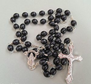Blessed Mother: Good Old-fashioned Black Wood Rosary Family Life Catholic Gifts
