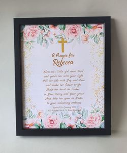Baby: Baptism – Personalised Frame Girl Family Life Catholic Gifts