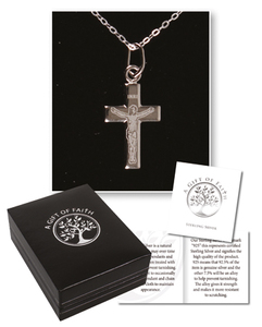 Baptism Cards: Sterling Silver Crucifix – 1.9cm Family Life Catholic Gifts