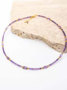 Amethyst Gold  Necklace