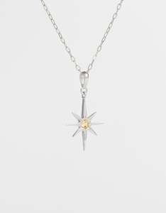 Asteria Citrine Silver Necklace