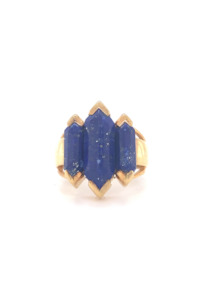 Lapis: Lapis Knuckle Duster Gold Ring