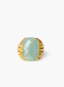 Aquamarine Glimmer Gold Ring