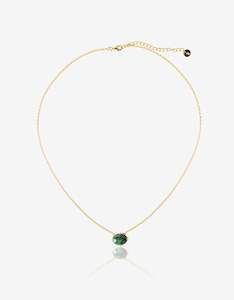 Emerald Gold Oval Necklace