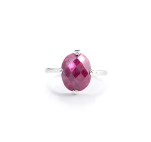 July Ruby: Ruby Silver Oval Ring