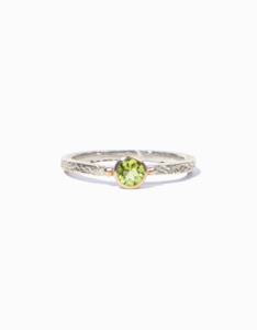 August Peridot: Peridot Gold/Silver Stacker Ring