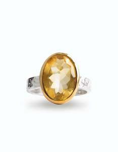 November Citrine: Citrine Oracle Gold & Silver Ring