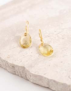November Citrine: Citrine Gold Oval Earrings