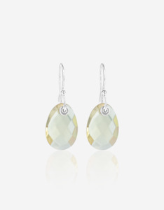 All: Citrine Silver Oval Earrings