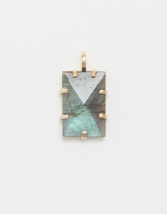 Labradorite Yellow Gold Amulet