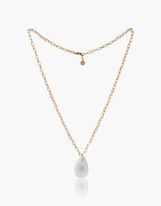 Summer Glow: Moonstone and Blue Topaz Gold Necklace - second