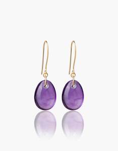 Summer Glow: Amethyst Glimmer Gold Earrings