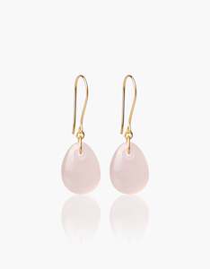 Summer Glow: Rose Quartz Glimmer Gold Earrings